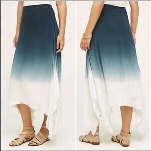 La Vi Skirt Womens Size M Ombre Midi Long Sides A Line Stretch Loose Relaxed